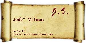 Joó Vilmos névjegykártya